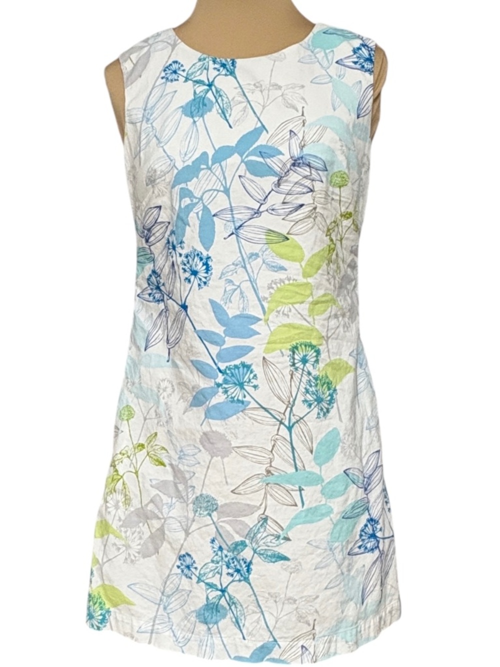 dress handmade shift cotton unlined pockets! XS/S sleeveless round neck pullover